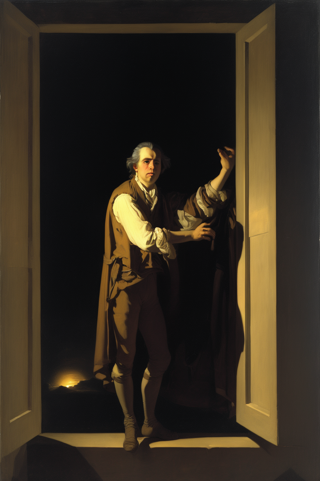 00498-3985702148-Joseph Wright Of Derby Style - Outside the windows, the night covers the Earth, which it holds captive. Drowsiness fills people,.png